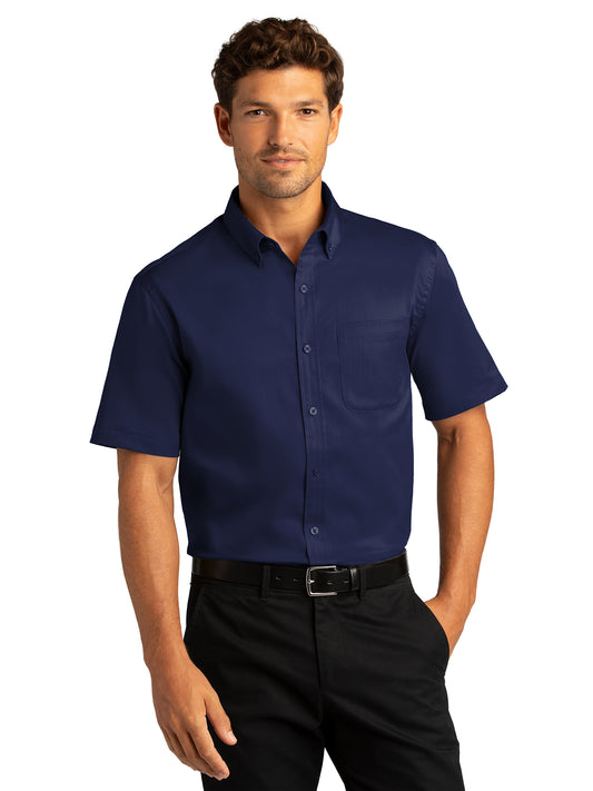 Men's Short Sleeve Button Up Shirt - W809 - True Navy