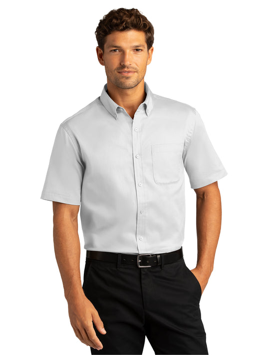 Men's Short Sleeve Button Up Shirt - W809 - White