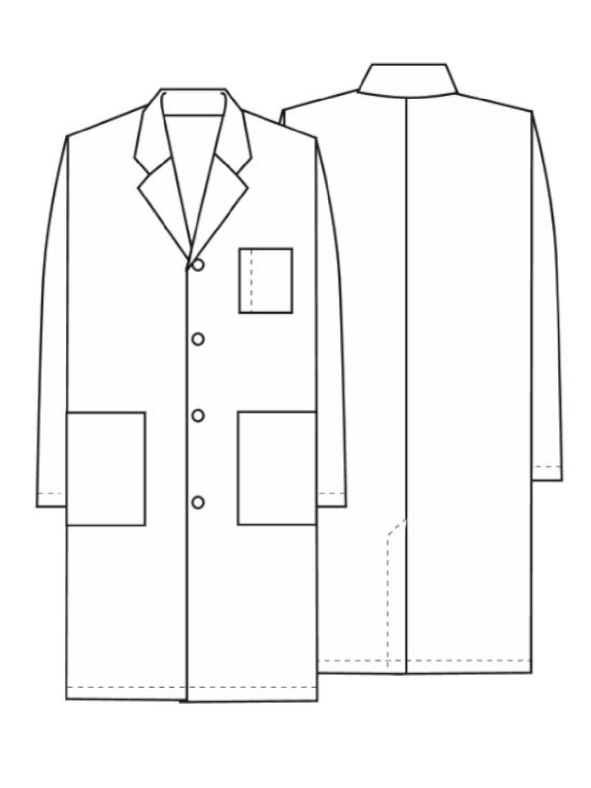 Unisex Three-Pocket 40" Full-Length Button-Front Lab Coat