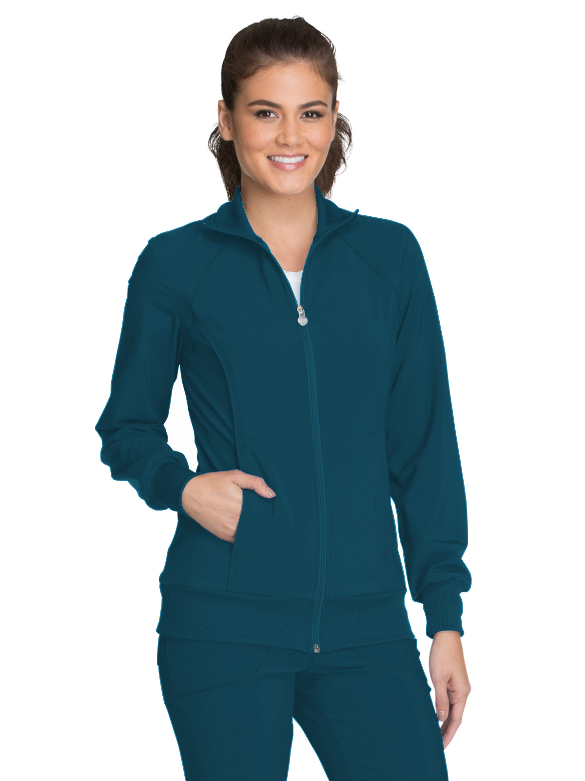 Women's 2-Pocket Contemporary Jacket - 2391A - Caribbean Blue