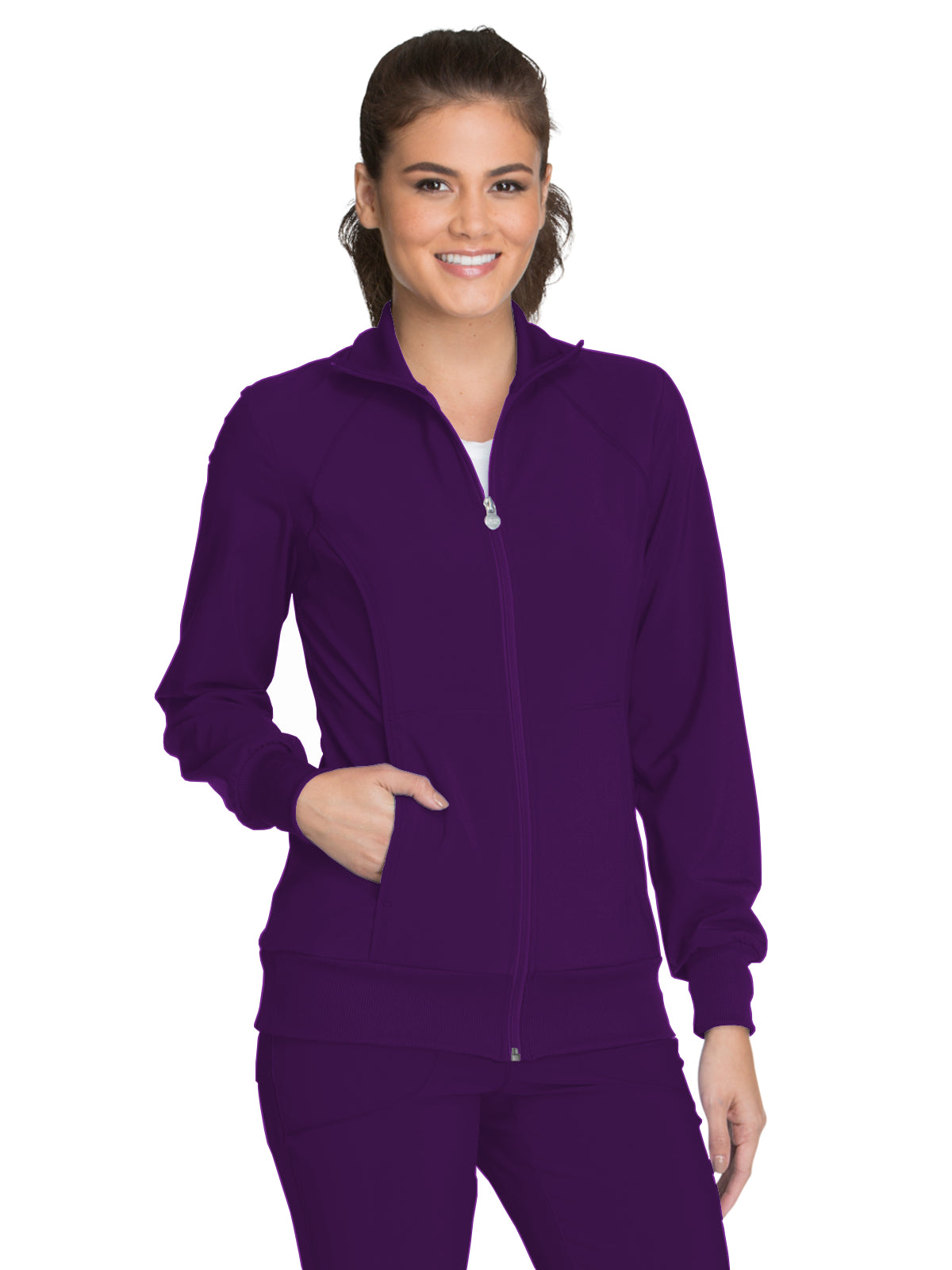 Women's 2-Pocket Contemporary Jacket - 2391A - Eggplant