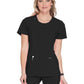 Women's 3-Pocket Round Neck Top - 2624A - Black