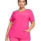 Women's 3-Pocket Round Neck Top - 2624A - Carmine Pink