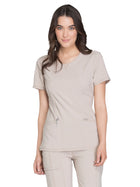 Women's 3-Pocket Round Neck Top - 2624A - Khaki