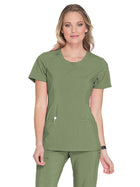 Women's 3-Pocket Round Neck Top - 2624A - Olive