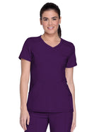 Women's 4-Pocket Mock Wrap Top - 2625A - Eggplant