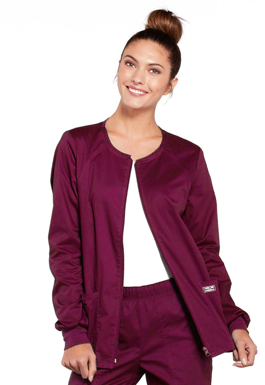 Women's 3-Pocket Zip Front Scrub Jacket