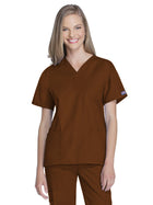 Women's 2-Pocket V-Neck Top - 4700 - Chocolate