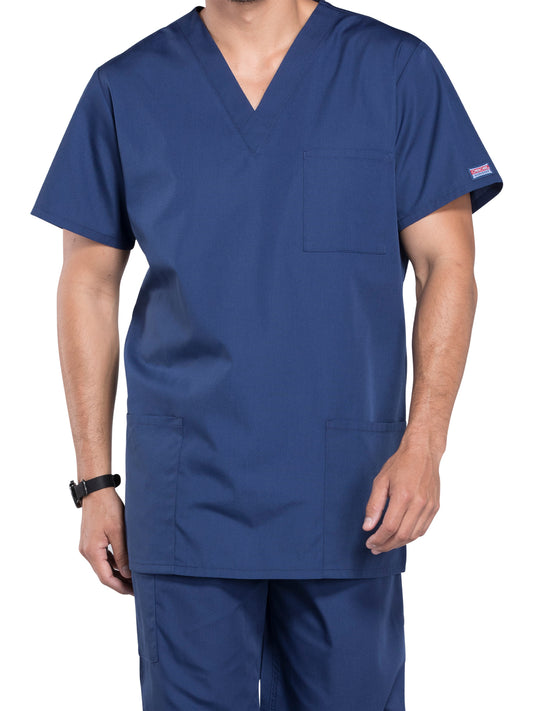 Unisex 3-Pocket V-Neck Scrub Top