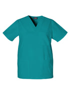 Unisex 3-Pocket V-Neck Top - 4876 - Teal Blue