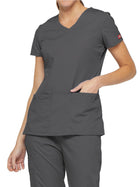 Women's 4-Pocket V-Neck Top - 85906 - Pewter