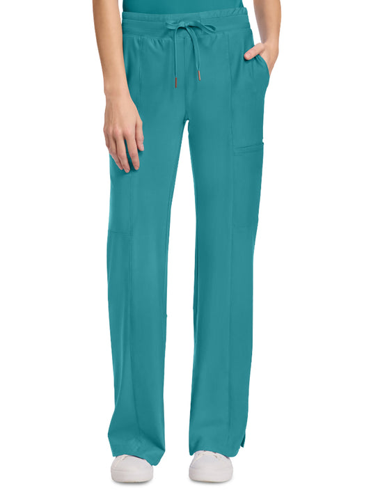 Women's 5-Pocket Trouser Leg Pant - CK026 - Teal Blue