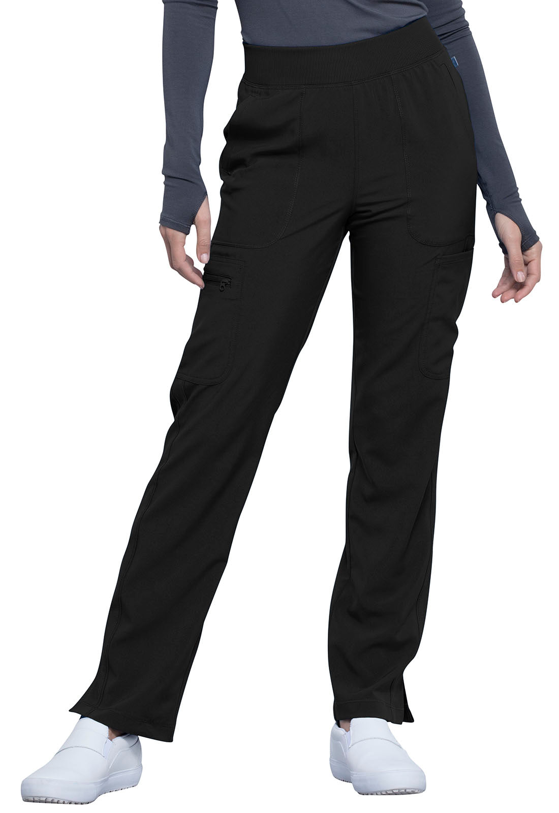 Women's 6- Pocket Mid Rise Tapered Leg Pant - CK065A - Black