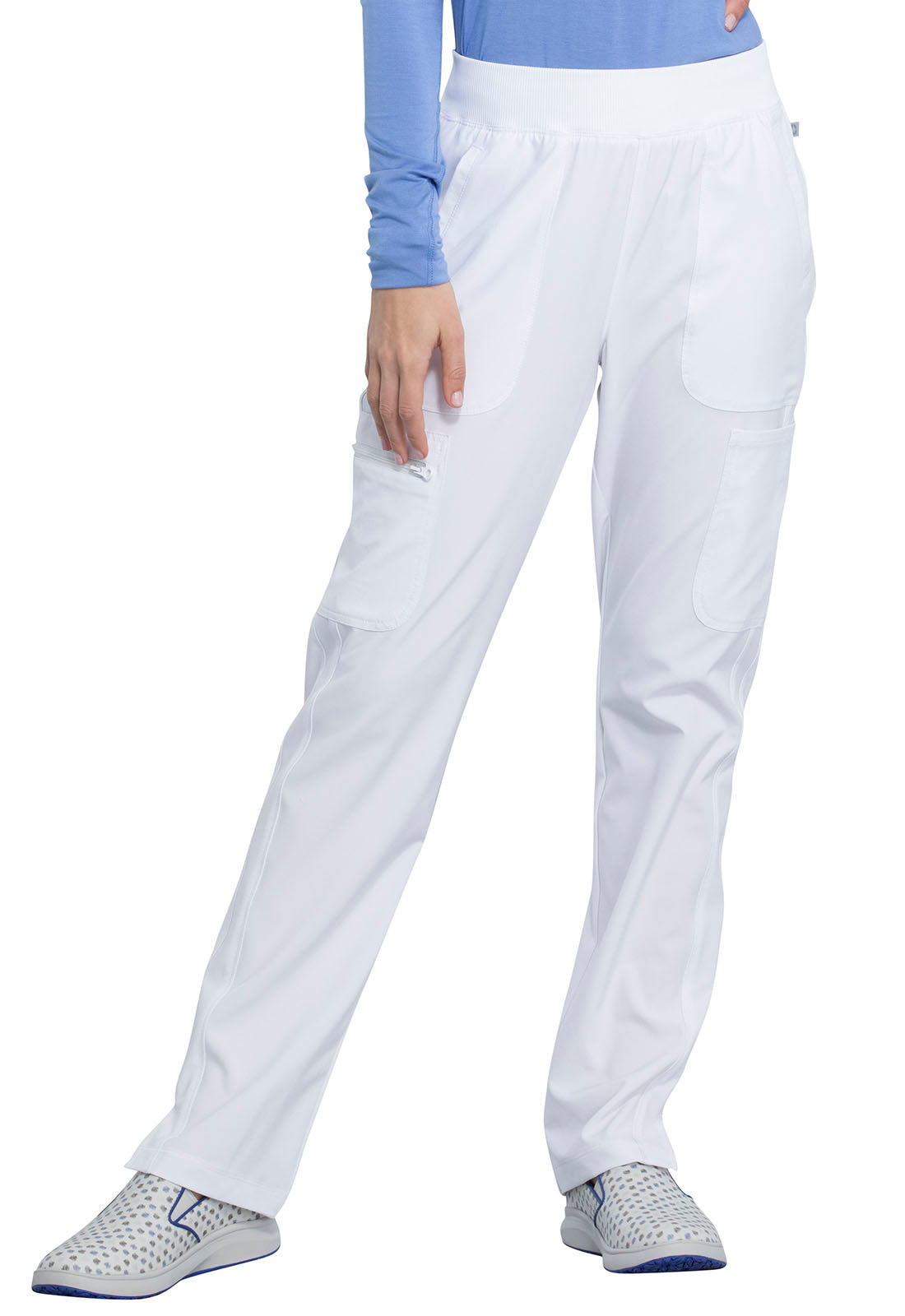 Women's 6- Pocket Mid Rise Tapered Leg Pant - CK065A - White