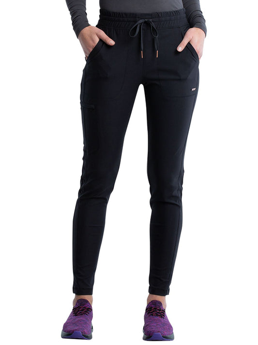 Women's 5 Pocket Tapered Leg Pant - CK095 - Black