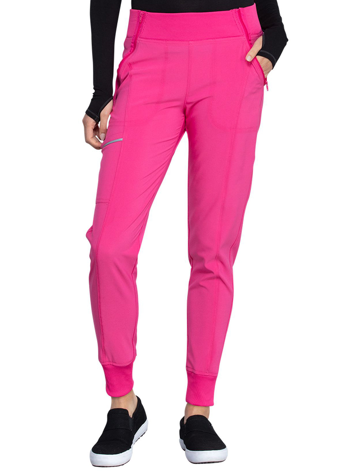 Women's 5-Pocket Mid Rise Jogger Pant - CK110A - Carmine Pink