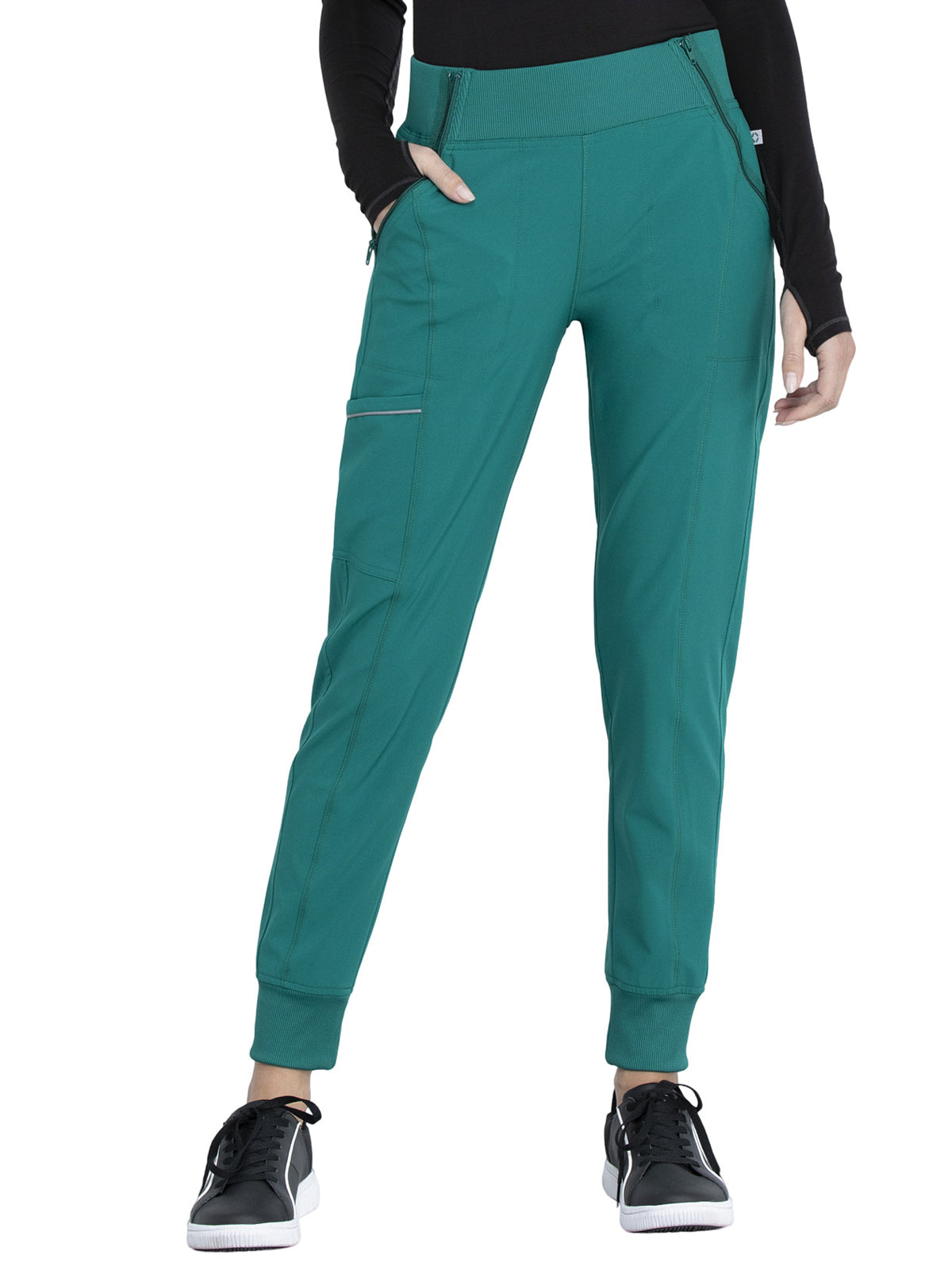 Women's 5-Pocket Mid Rise Jogger Pant - CK110A - Hunter Green