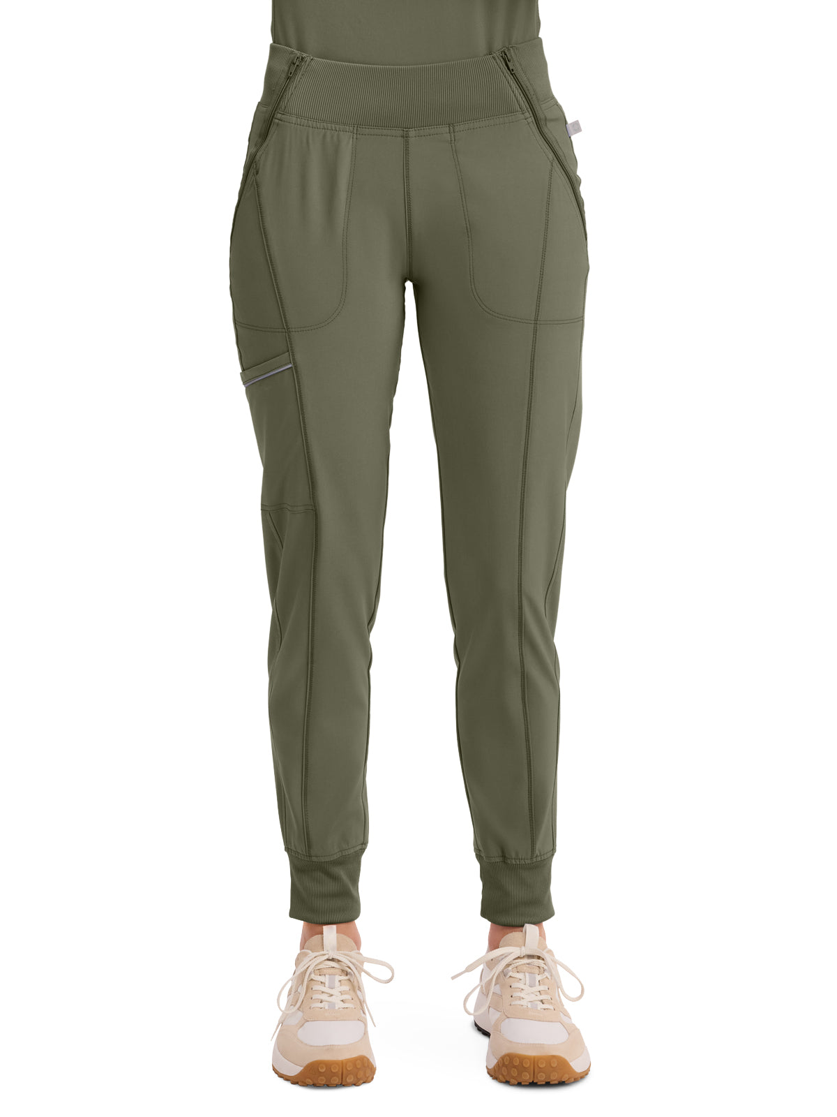 Women's 5-Pocket Mid Rise Jogger Pant - CK110A - Olive