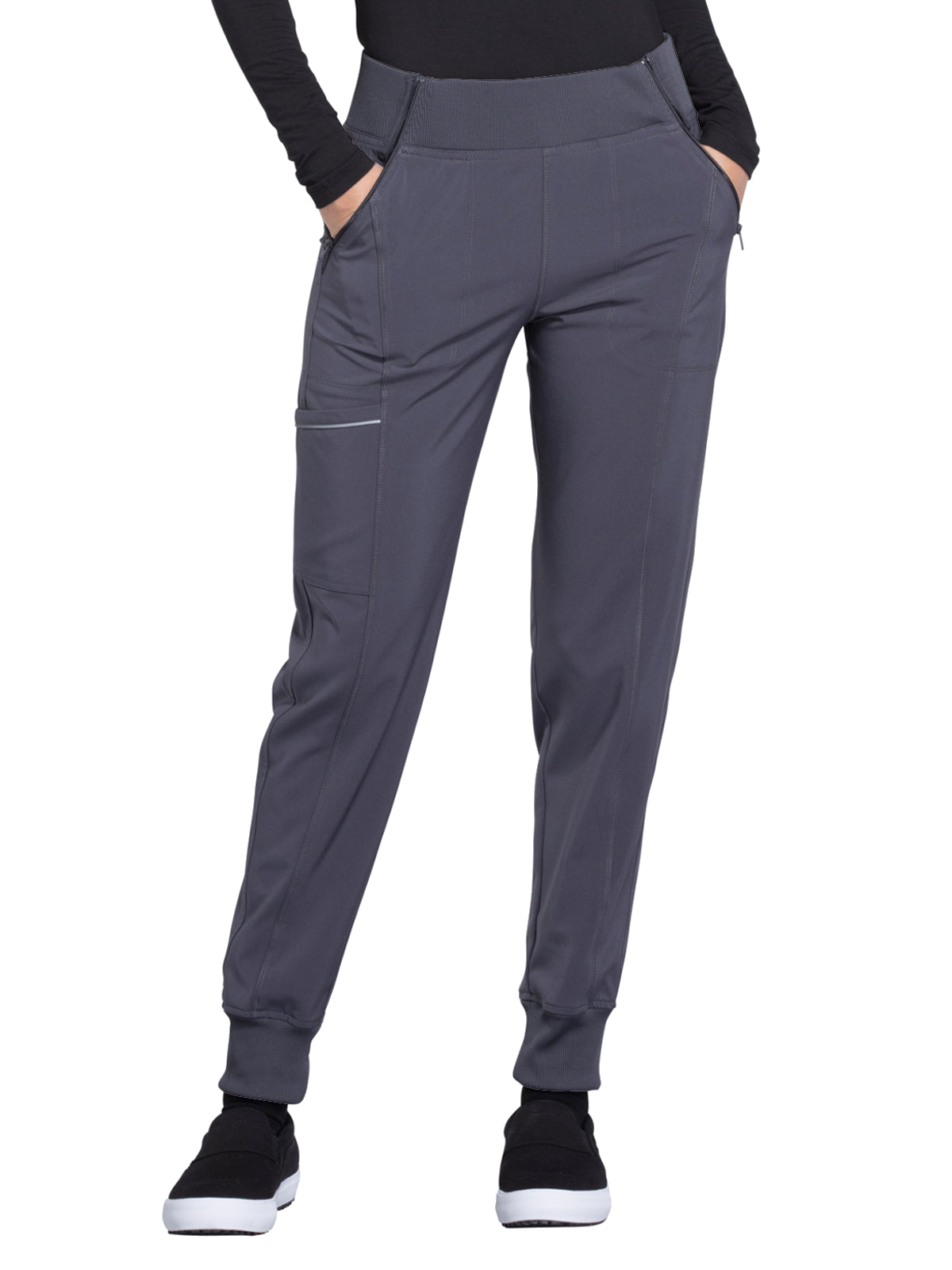 Women's 5-Pocket Mid Rise Jogger Pant - CK110A - Pewter