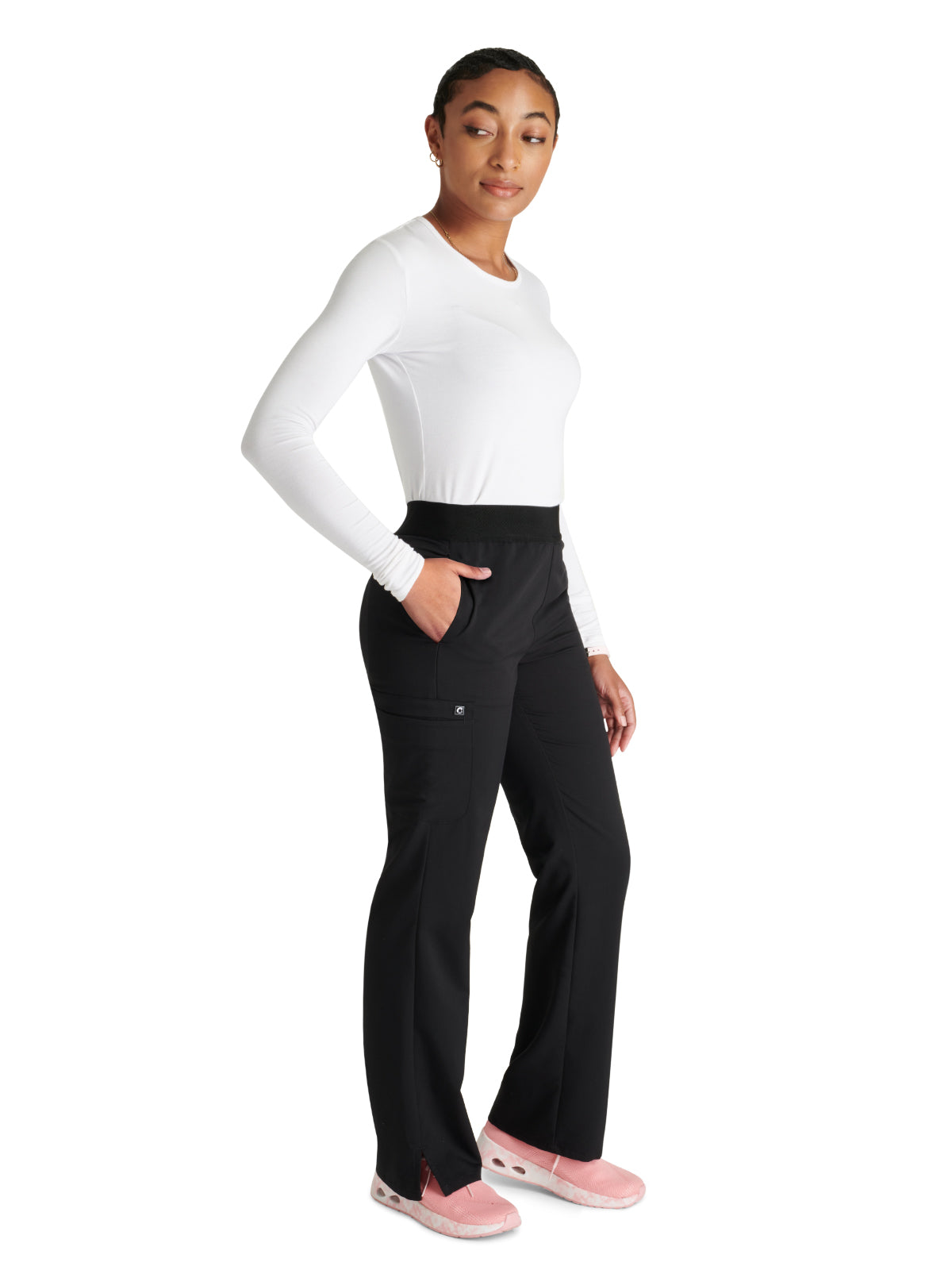 Women's Mid Rise Pull On Straight Leg Scrub Pant