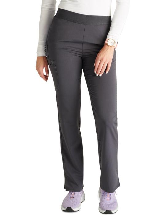 Women's Mid Rise Pull On Straight Leg Scrub Pant