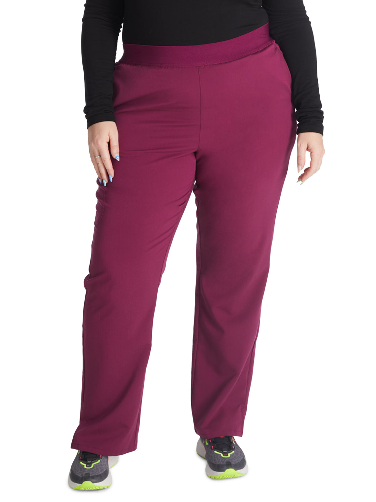 Women's Mid Rise Pull On Straight Leg Scrub Pant