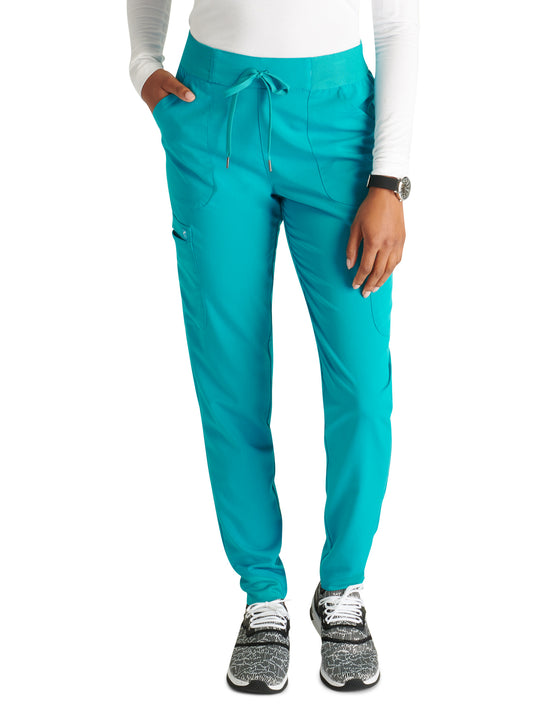 Women's Mid Rise Pull On Jogger Scrub Pant