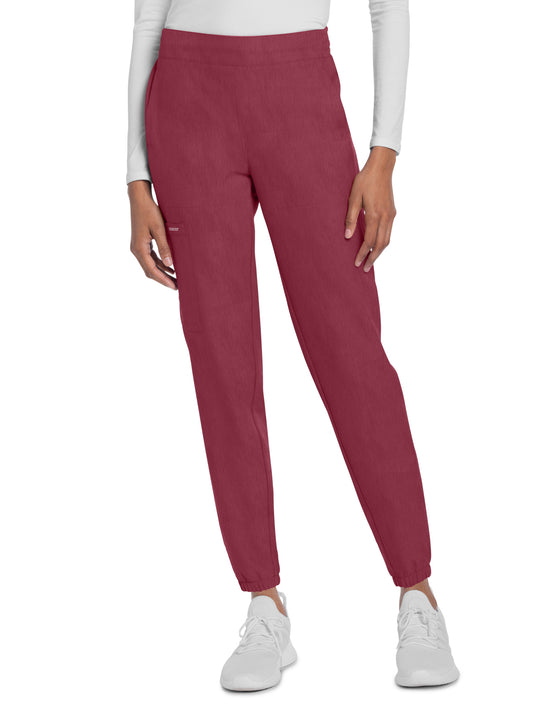 Women's 5-Pocket Mid Rise Jogger - CK273A - Heather Cranberry