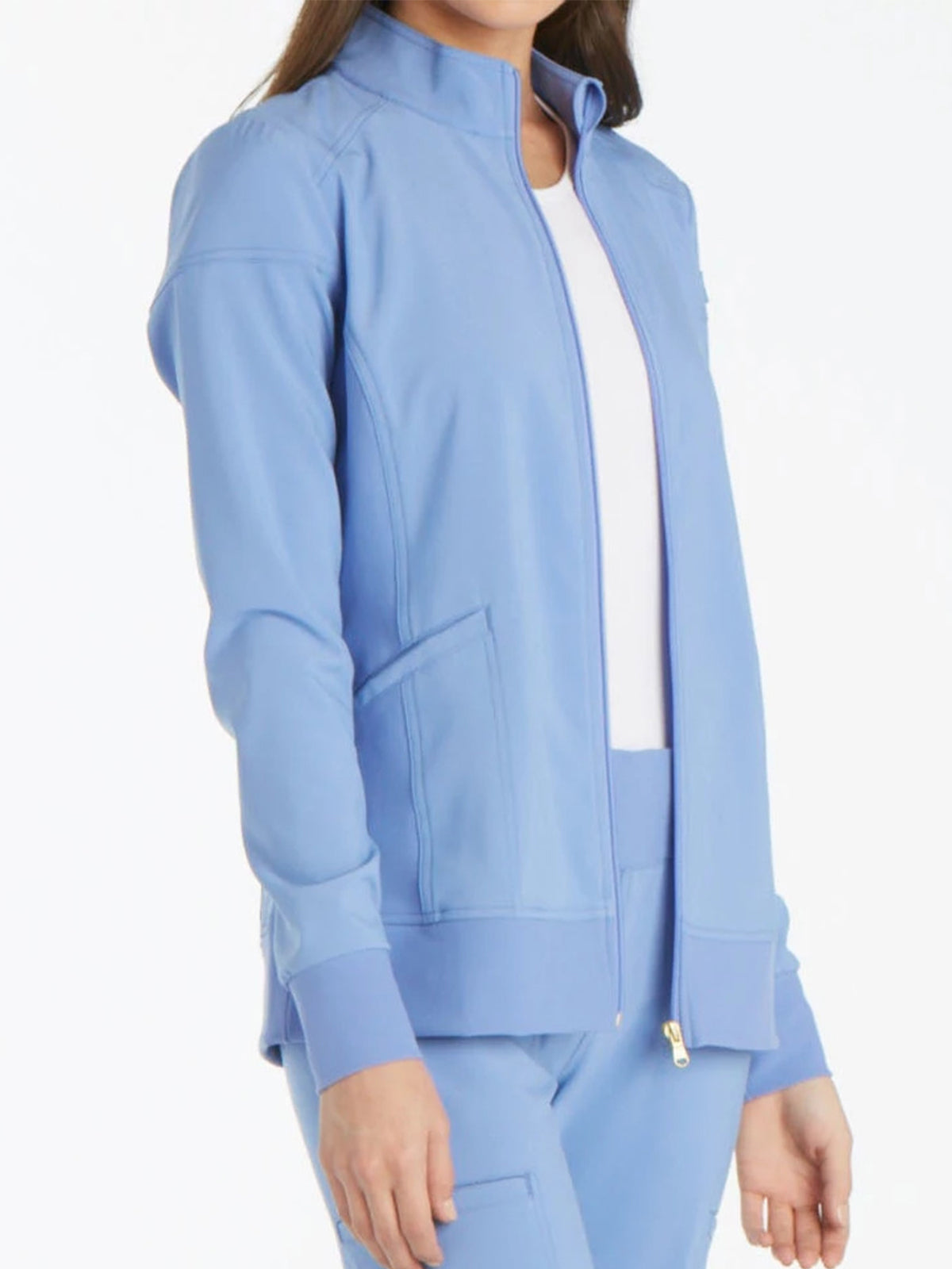 Women's 2 Pocket Zip Front Scrub Jacket