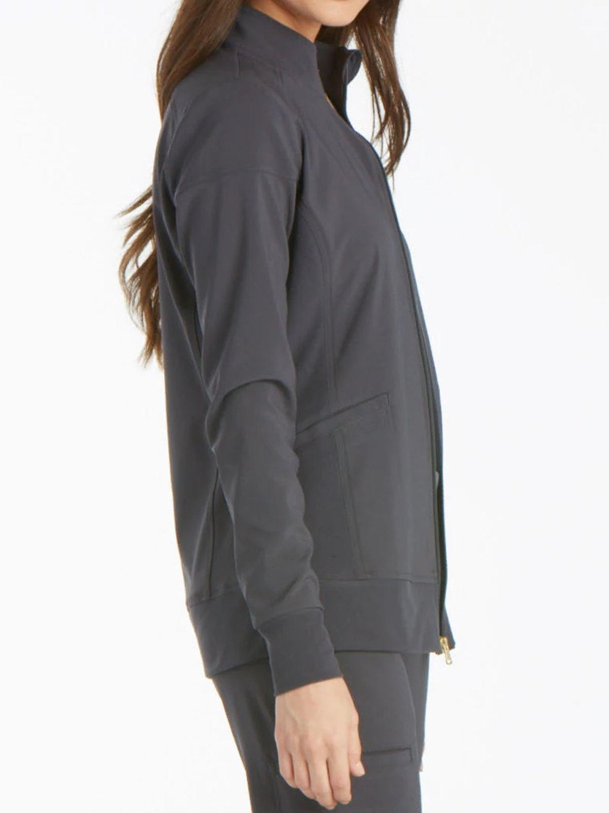 Women's 2 Pocket Zip Front Scrub Jacket