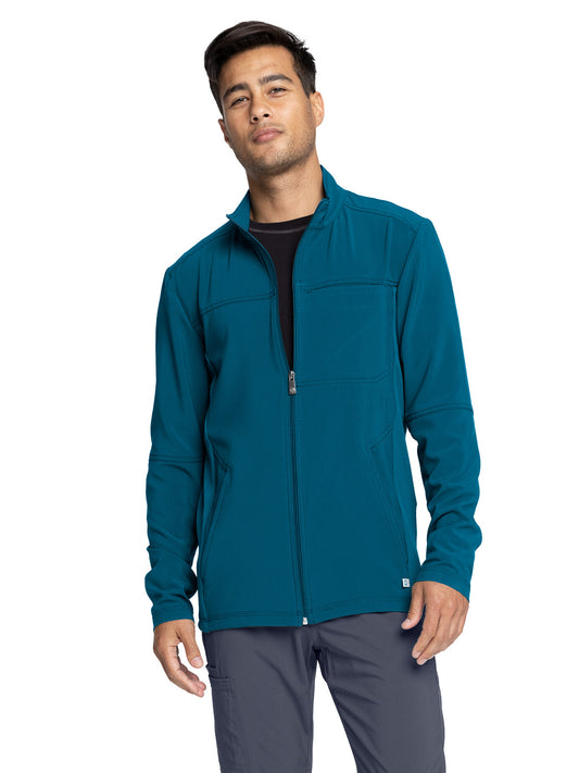 Men's Stand-up Collar Zip Front Jacket