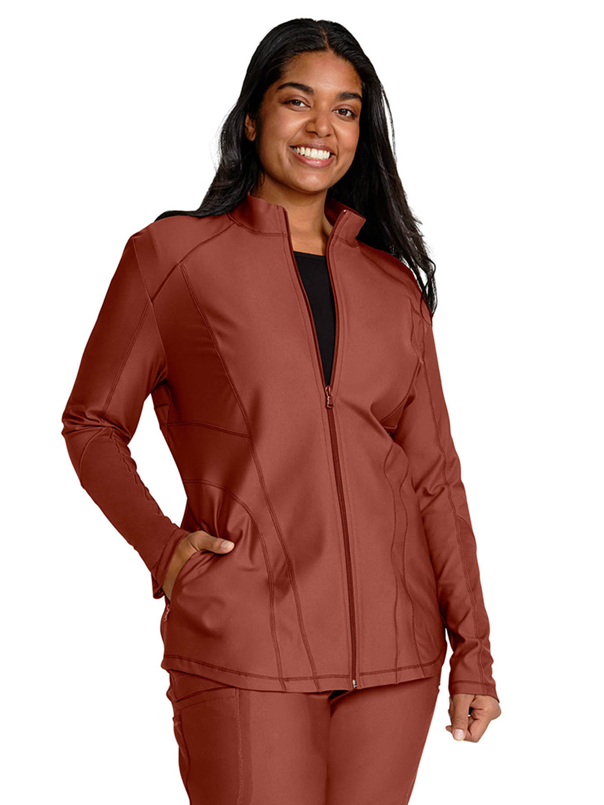 Women's Mock Neck Zip Front Jacket