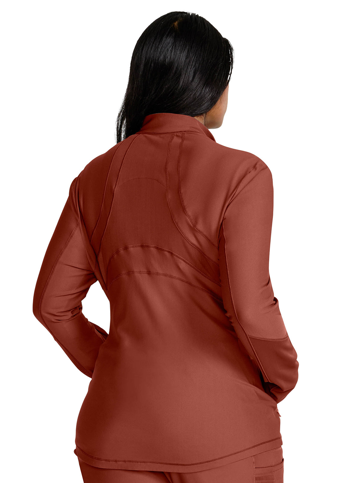 Women's Mock Neck Zip Front Scrub Jacket