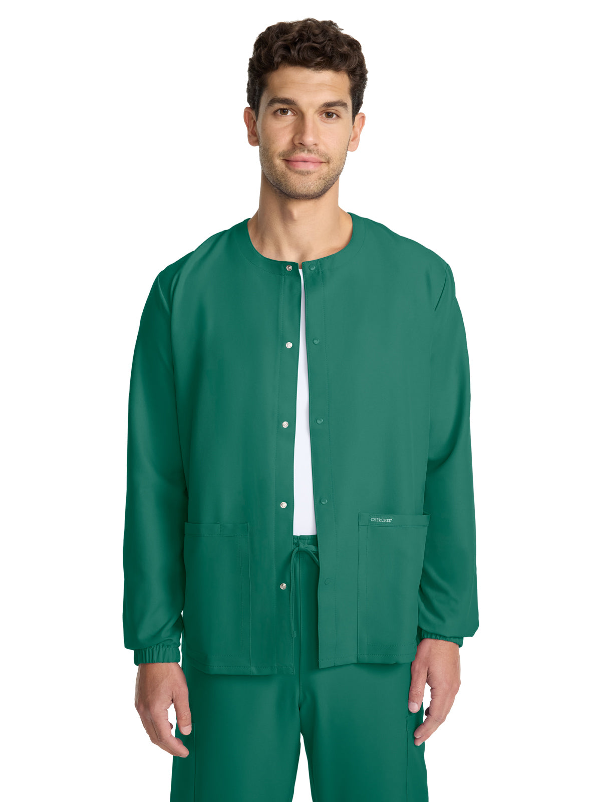 Unisex 2-Pocket Snap Front Jacket - CK393A - Hunter Green
