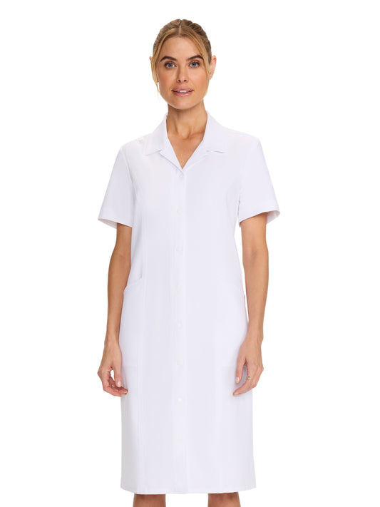 Women's 2-Pocket Button Front Dress - CK512A - White