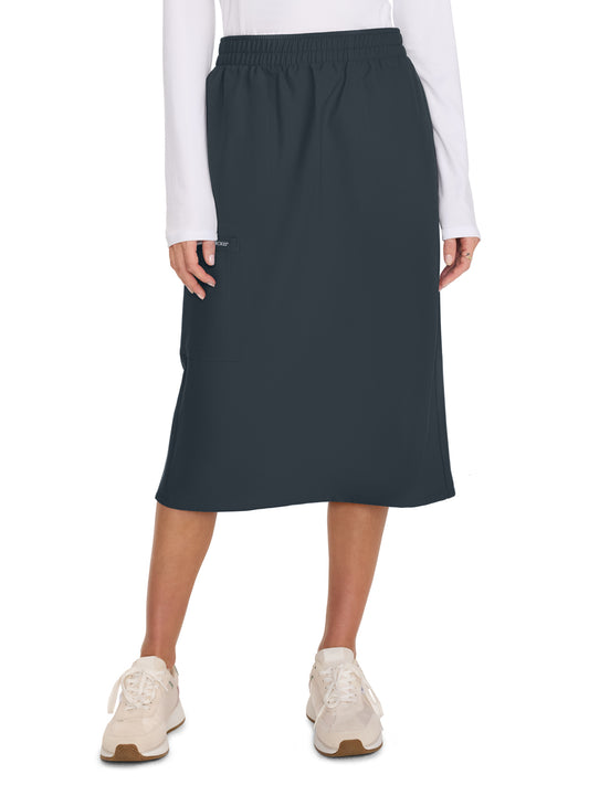 Women's 2-Pocket Elastic Waist Skirt - CK563A - Pewter