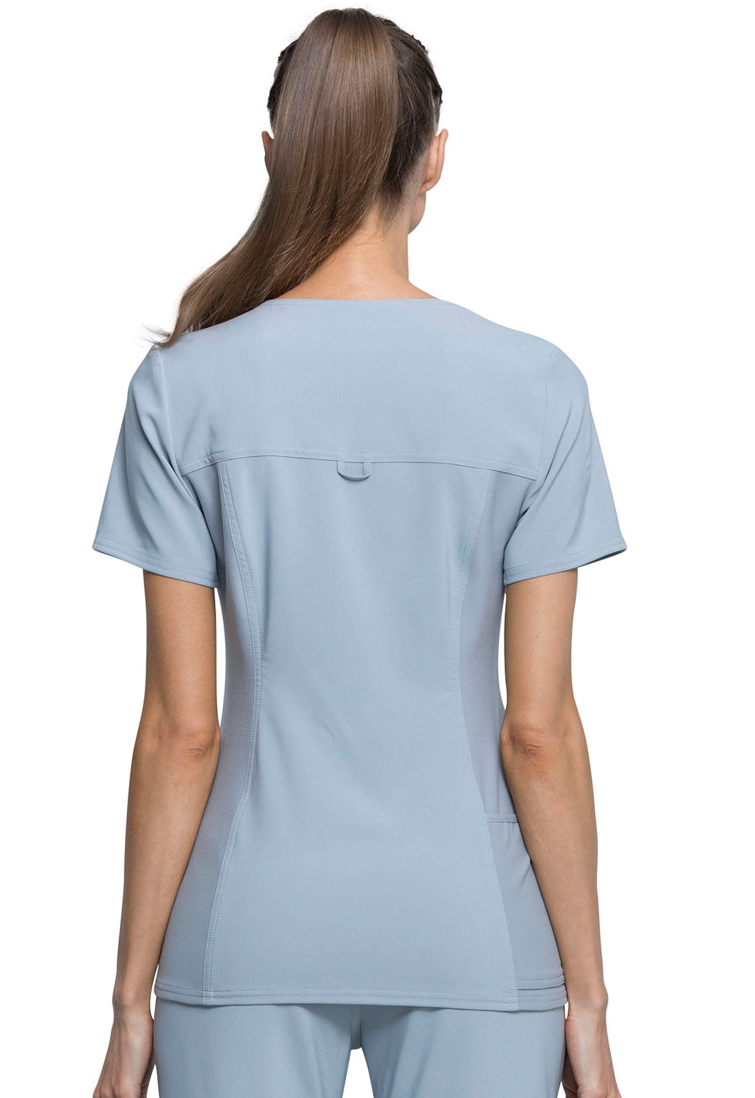 Women's 2 Pocket V-Neck Knit Side Panel Top