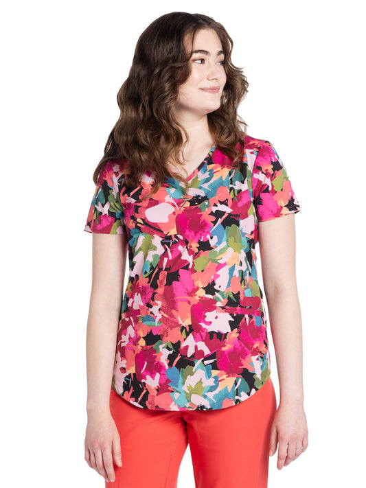 Women's V-Neck Print Top