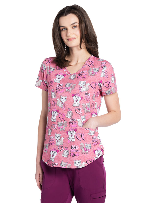 Women's V-Neck Print Top