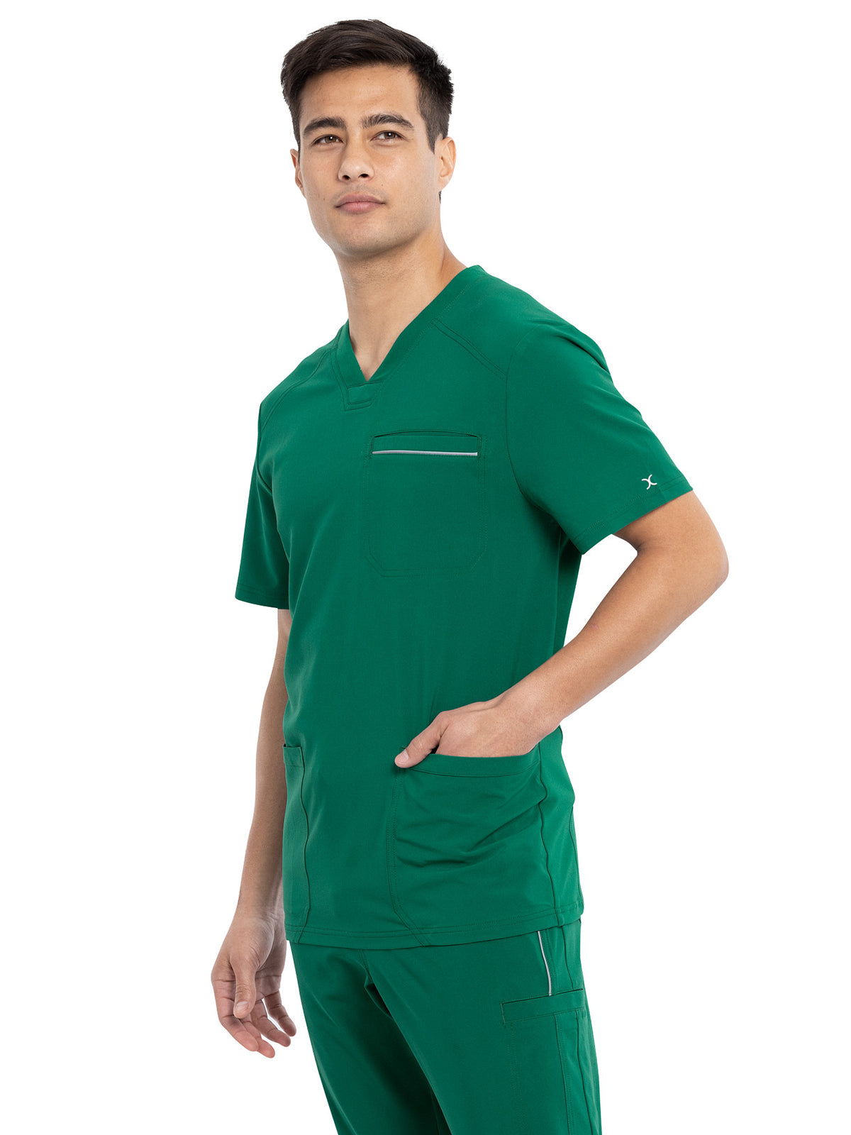 Men's Four-Pocket V-Neck Scrub Top