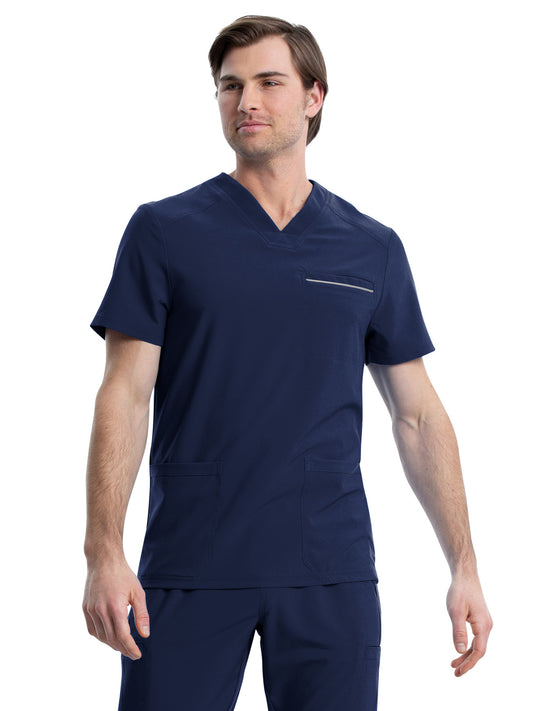 Men's Four-Pocket V-Neck Scrub Top