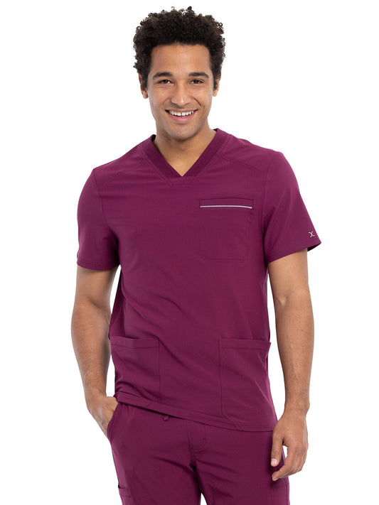 Men's Four-Pocket V-Neck Scrub Top