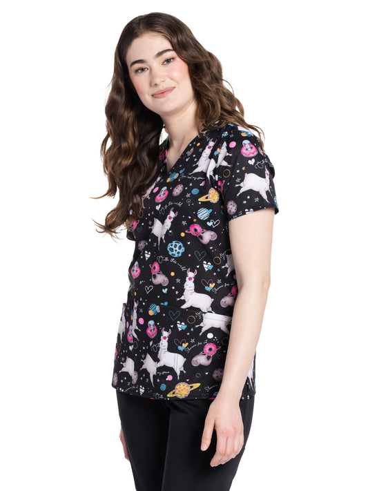 Women's V-Neck Print Top