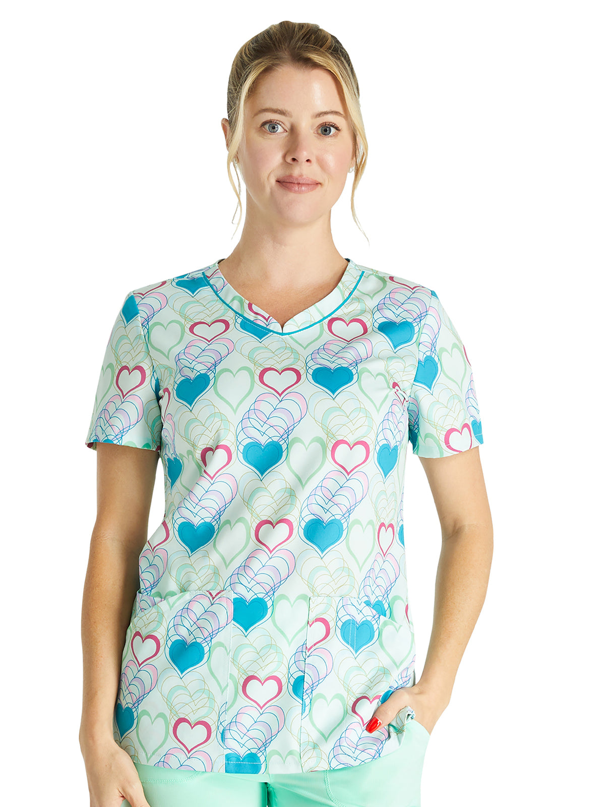 Women's V-Neck Print Top