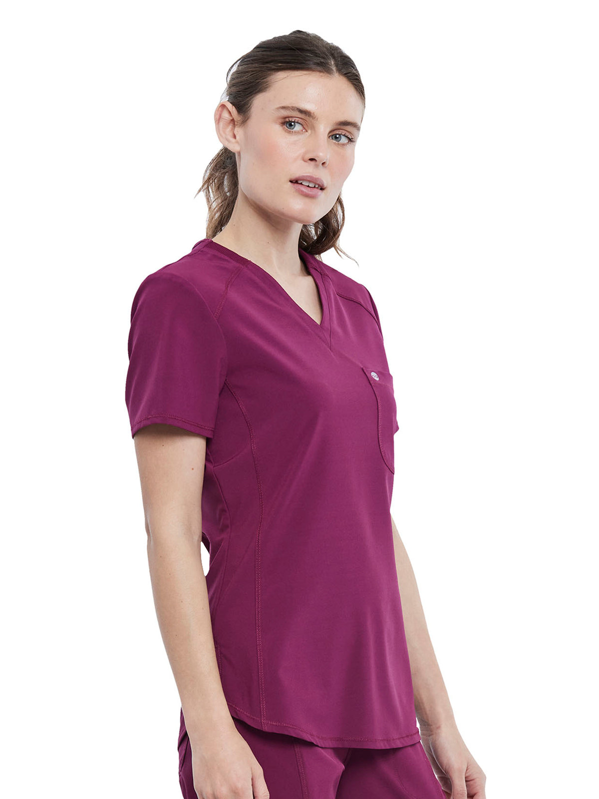 Women's Left Chest Pocket Tuckable V-Neck Top