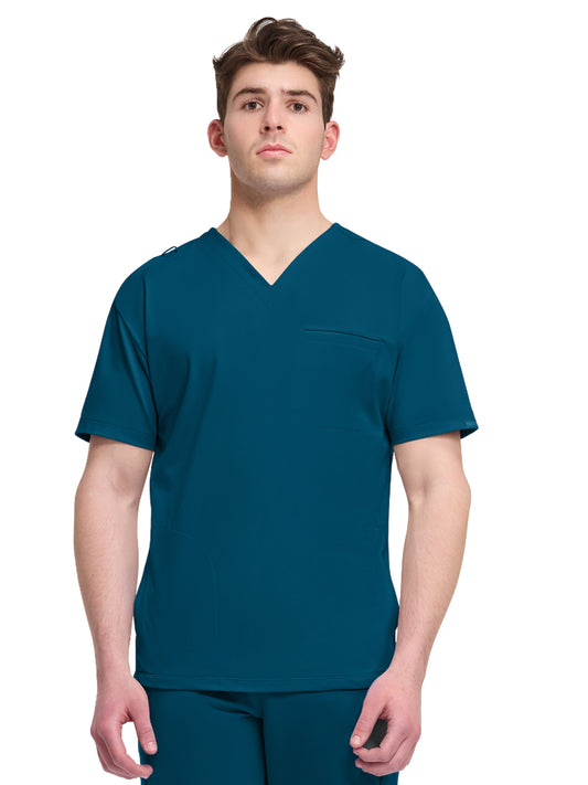 Men's 3-Pocket V-Neck Top - CK729 - Caribbean Blue
