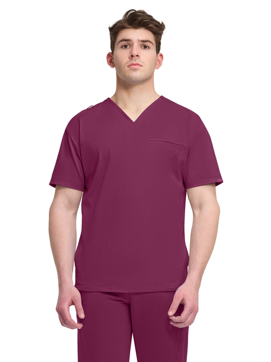 Men's 3-Pocket V-Neck Top - CK729 - Wine