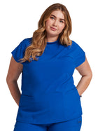 Women's 4-Pocket Mock Neck Top - CK742A - Royal