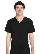 Unisex 1-Pocket V-Neck Top - CK778A - Black