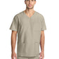 Men's 3-Pocket Tuck-In V-Neck Top - CK783A - Khaki